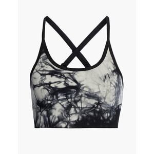 Love! Good American Sports Bra Athletic Top - Black & White - Tie Dye - Medium